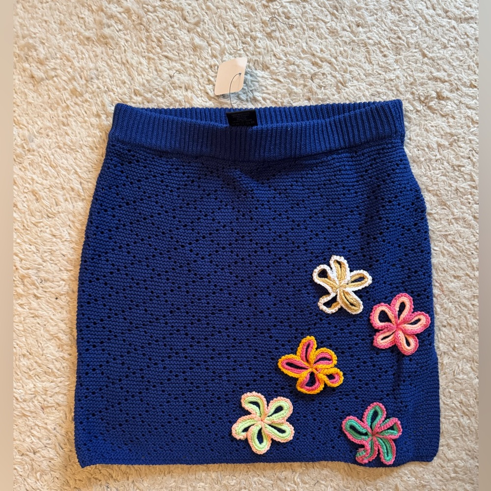 NWT fashion nova floral crochet mini skirt